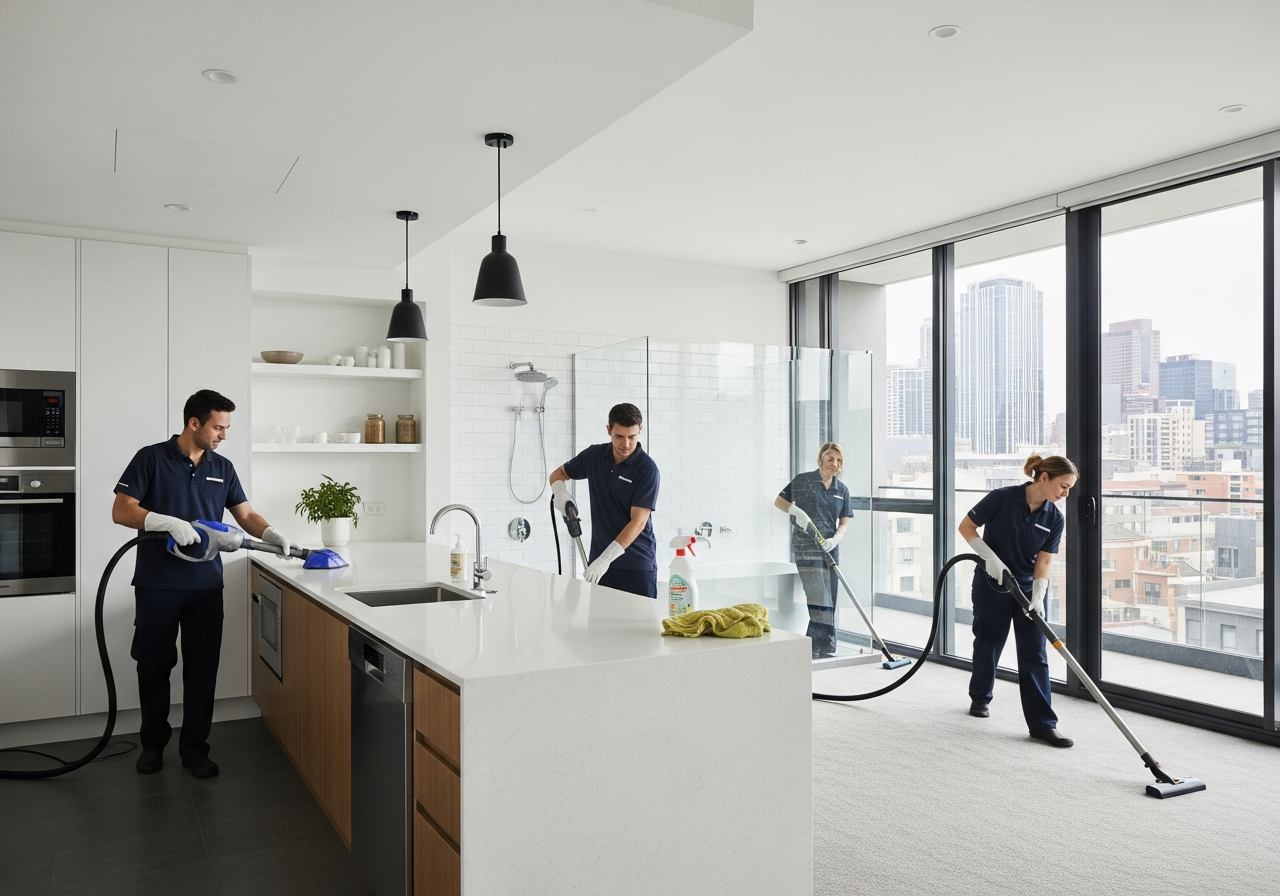 end of lease cleaners in action