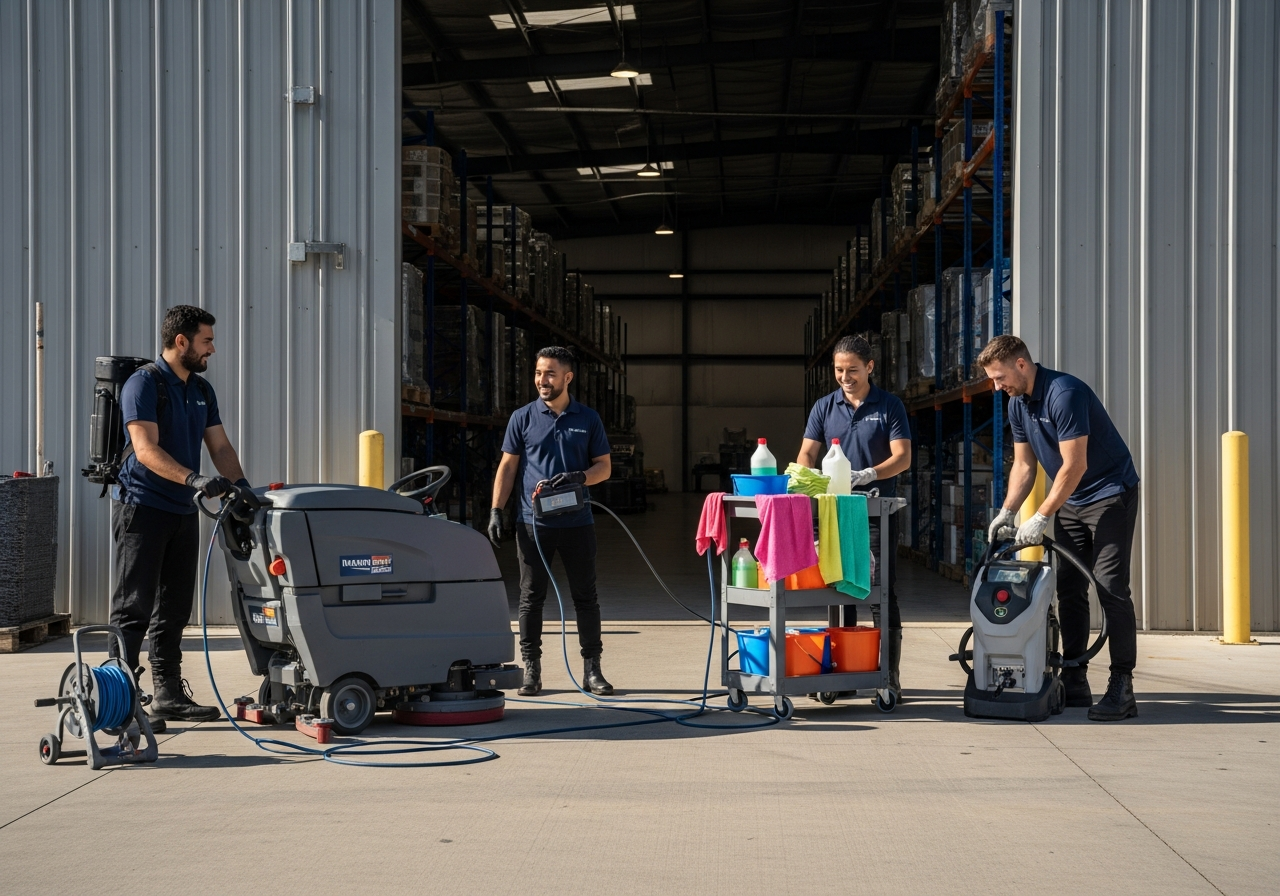 Commercial cleaners in Pagewood preparing equipment