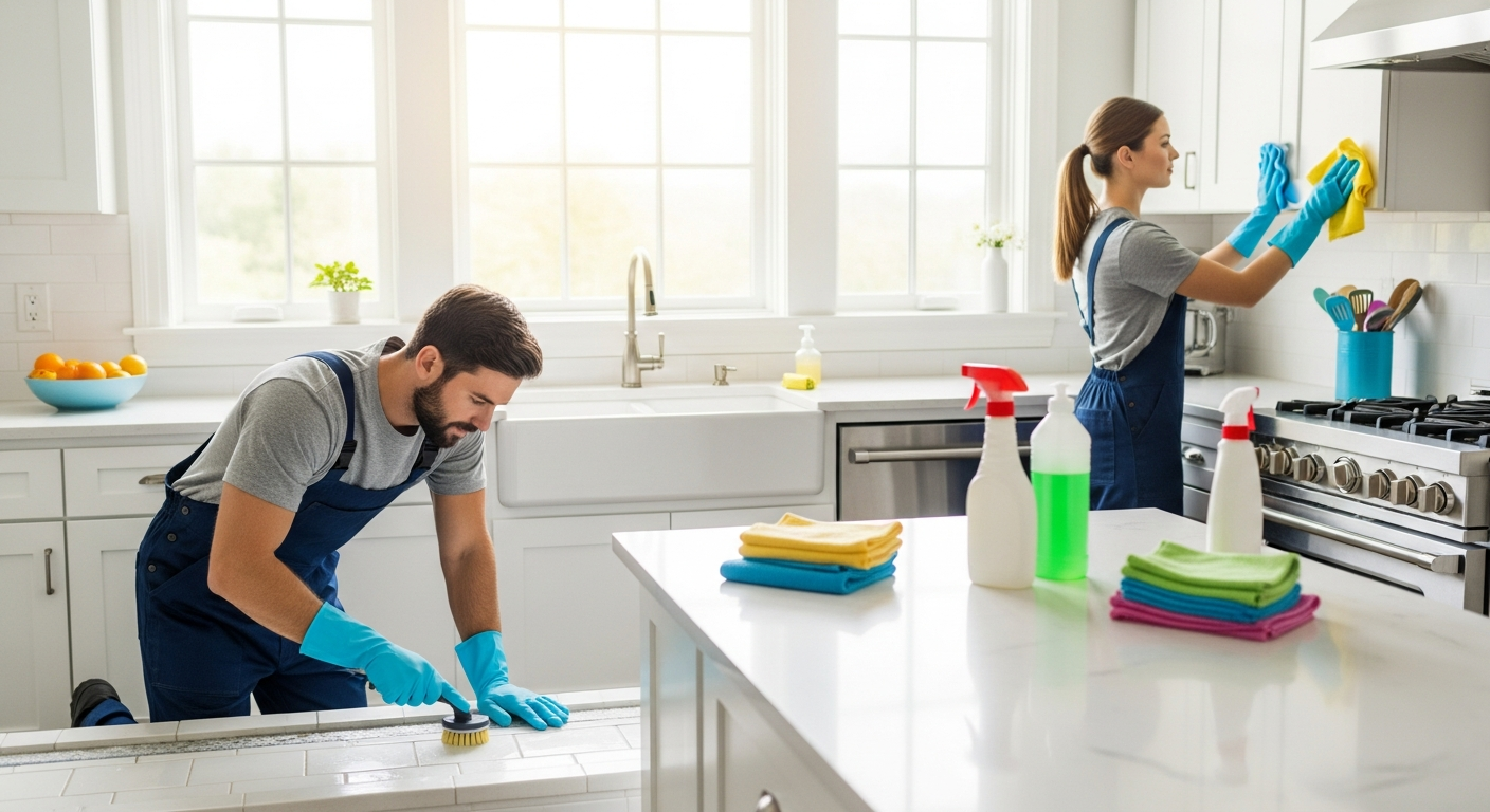 End of lease cleaners at work
