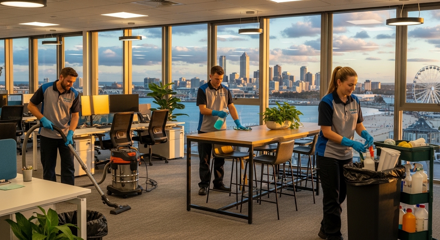 Professional commercial cleaners in Geelong office