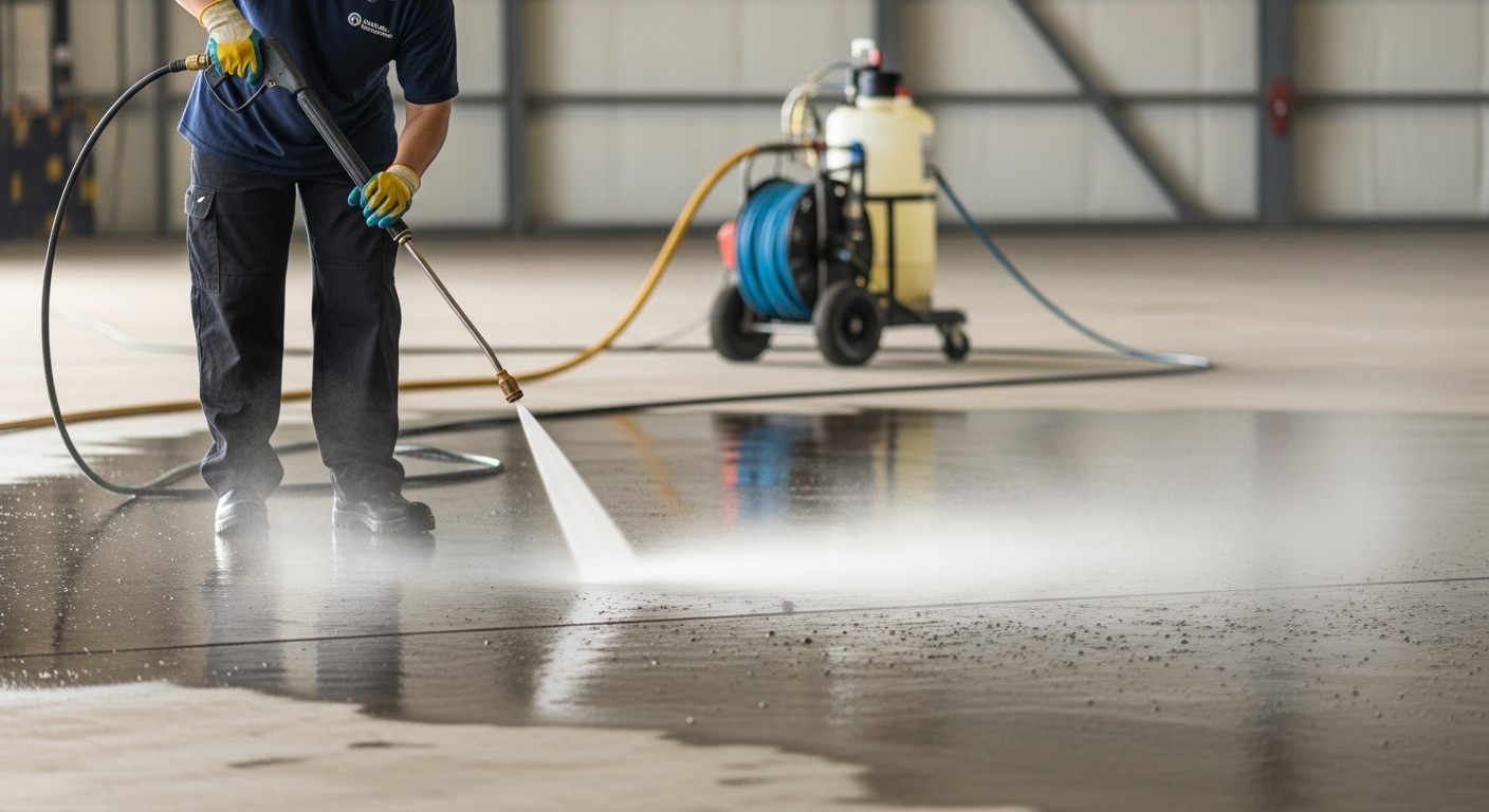 Hangar floor cleaning