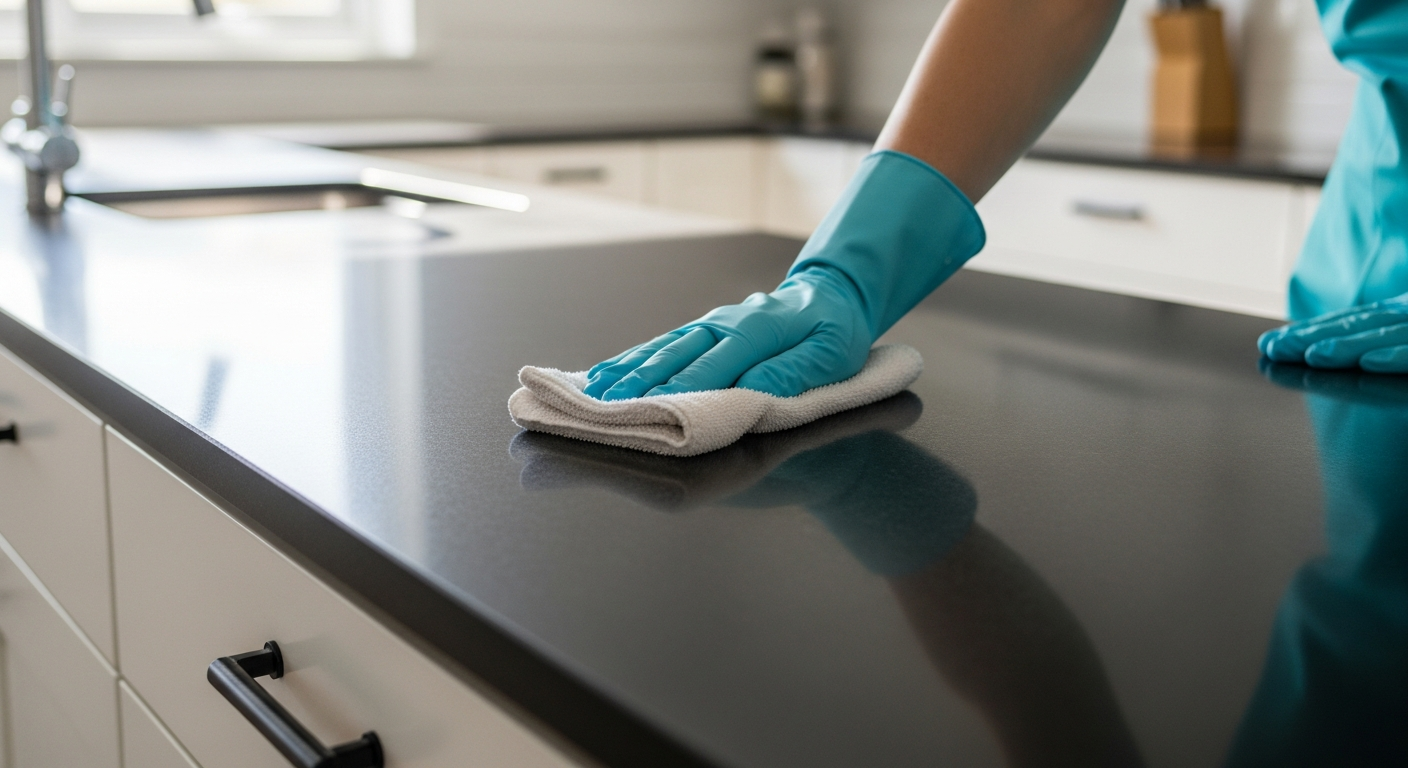 End of lease cleaning in rental kitchen