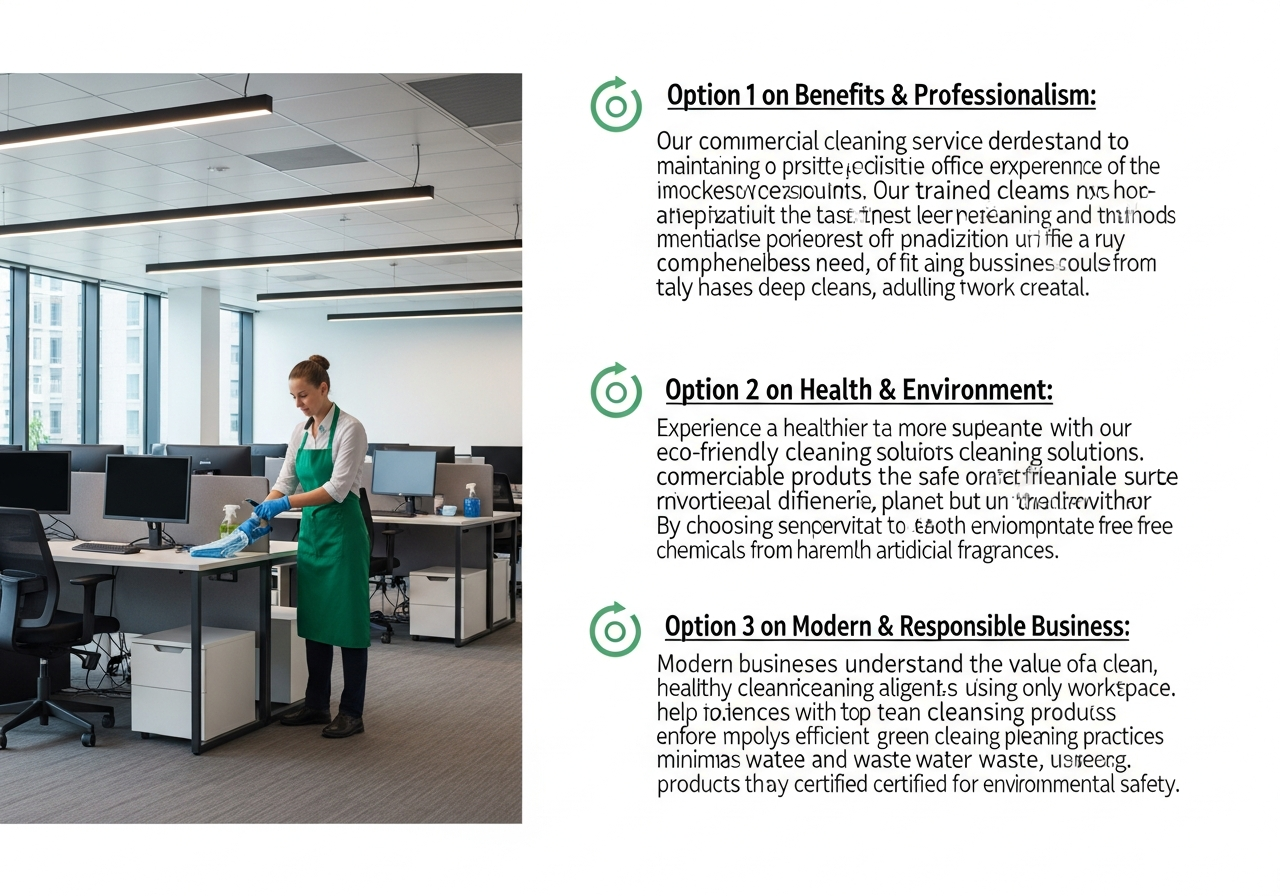 Eco friendly commercial cleaners in office