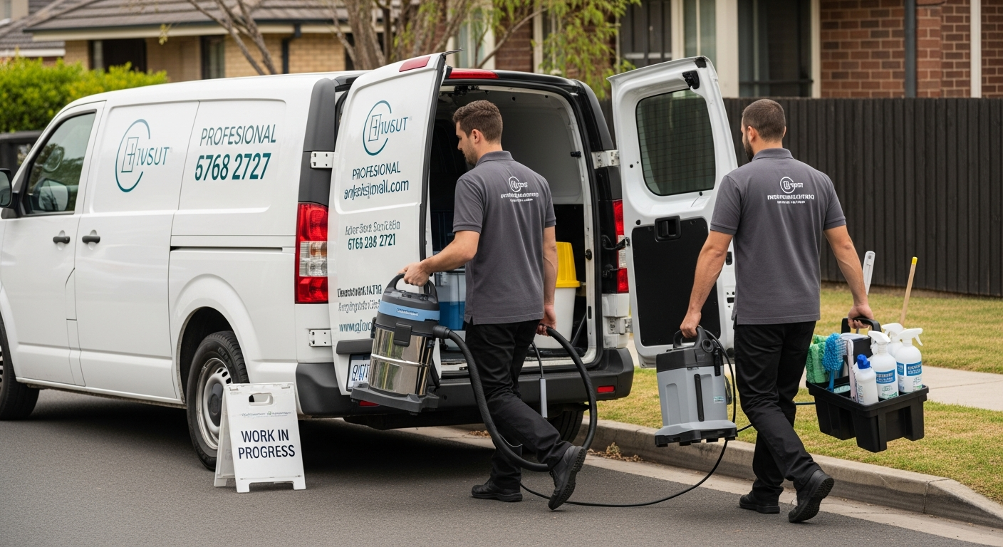 cleaning team and equipment