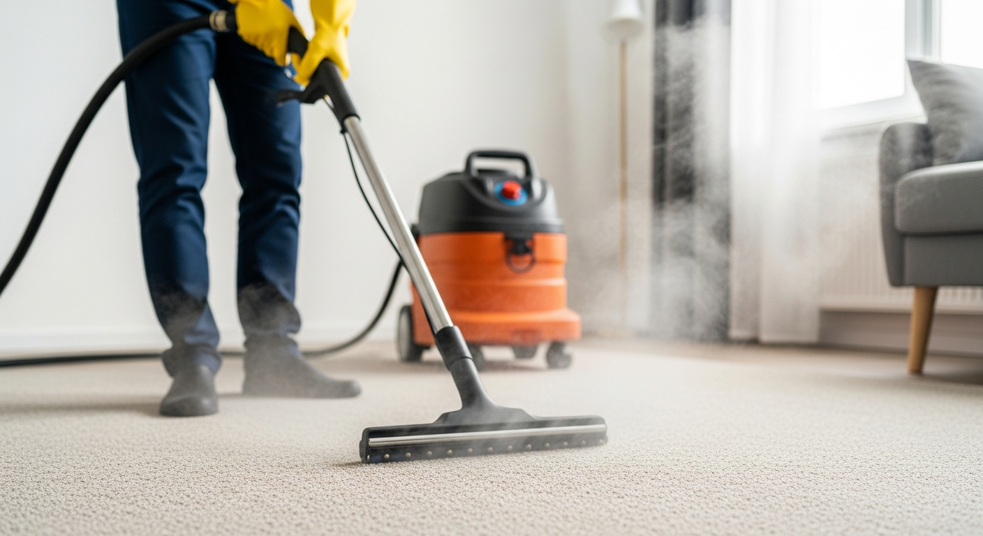 Carpet steam cleaning during vacate clean