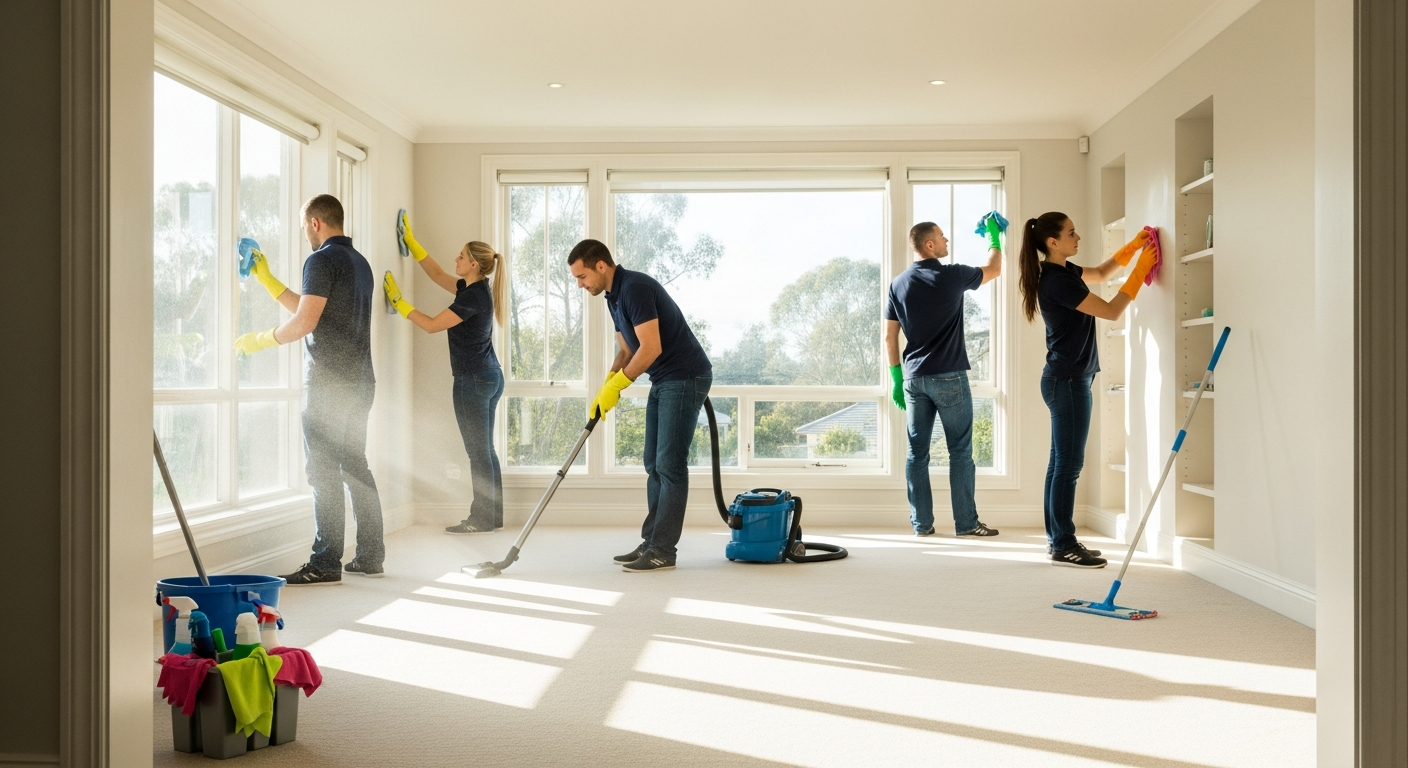 End of lease cleaning team at work