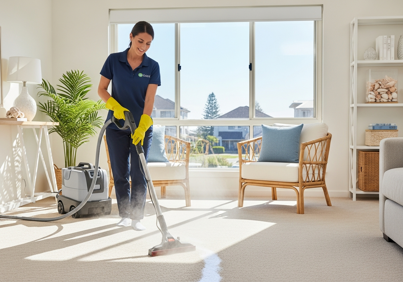 Cleaner steam cleaning carpet