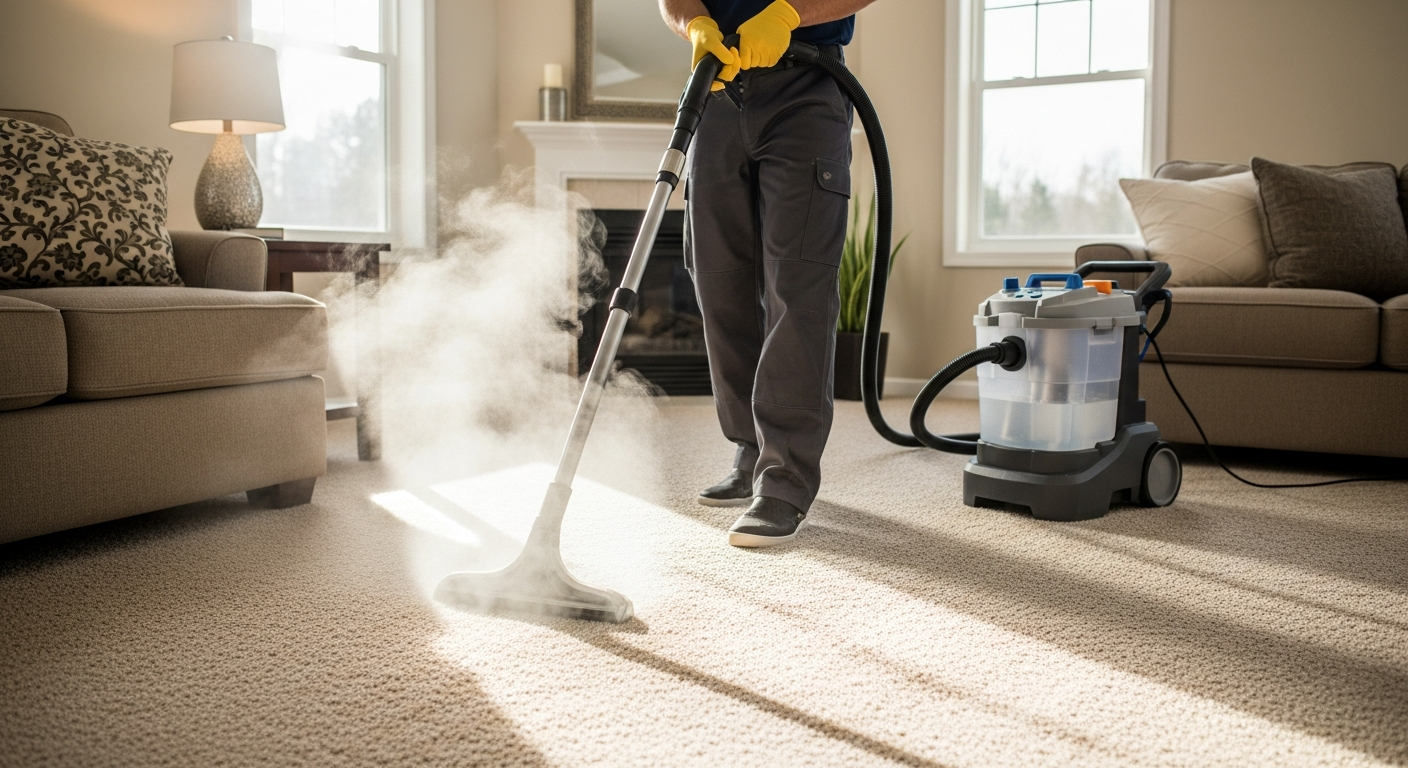 Steam carpet clean in Casuarina home