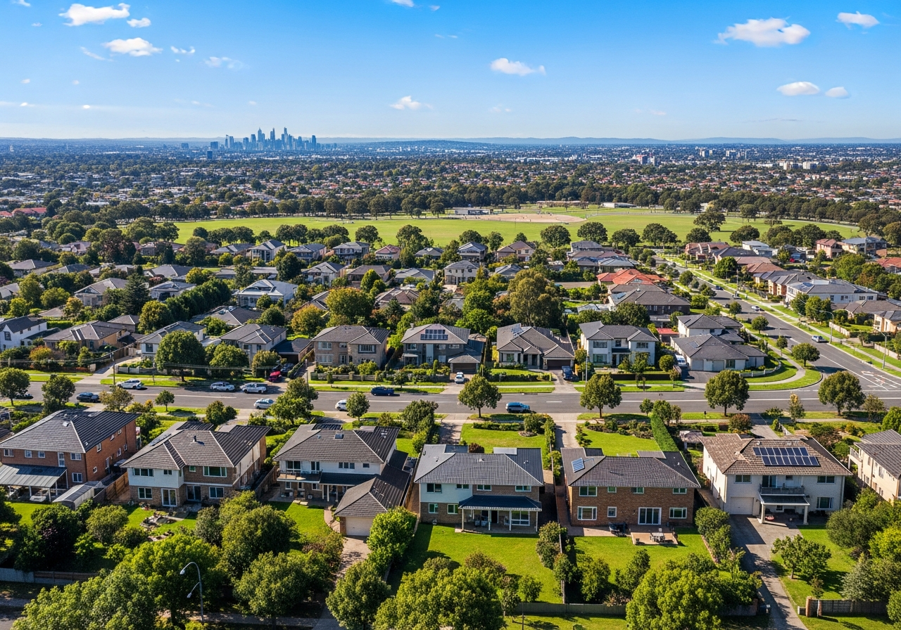 Hillside suburb residential street