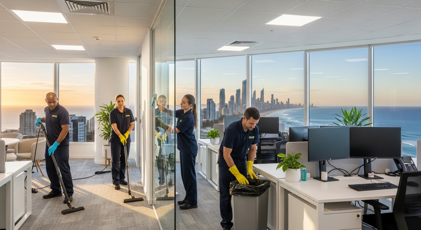 Professional cleaners in Gold Coast office