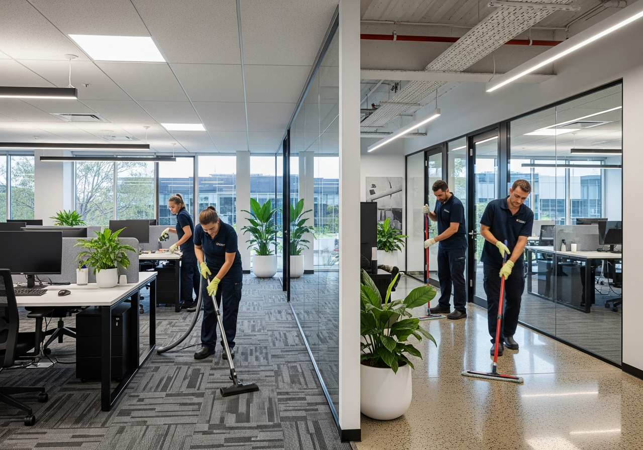 Commercial cleaners working in Terrey Hills office