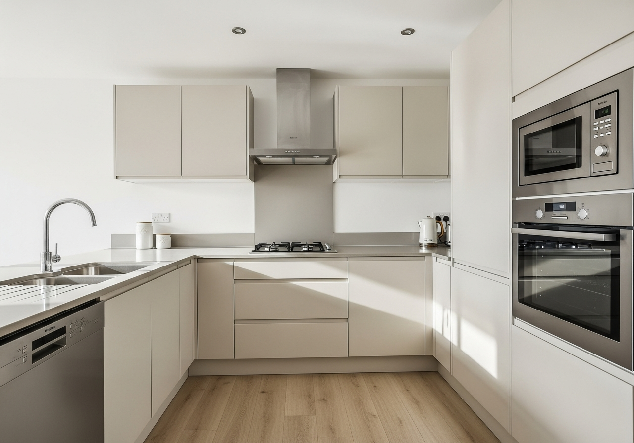 Sparkling kitchen after vacate clean