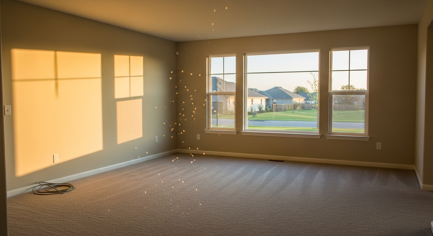 Empty living room ready for inspection