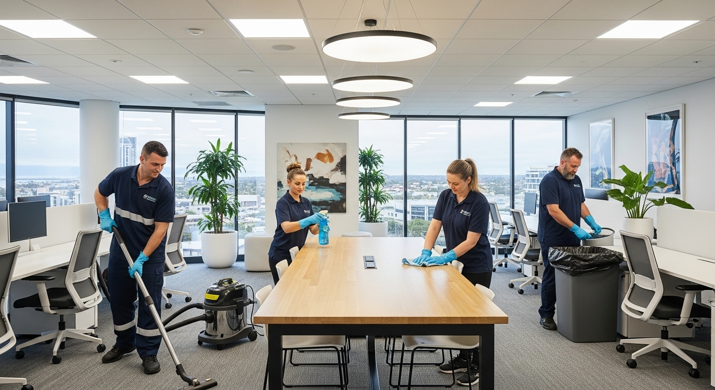 Commercial cleaners in Geelong office