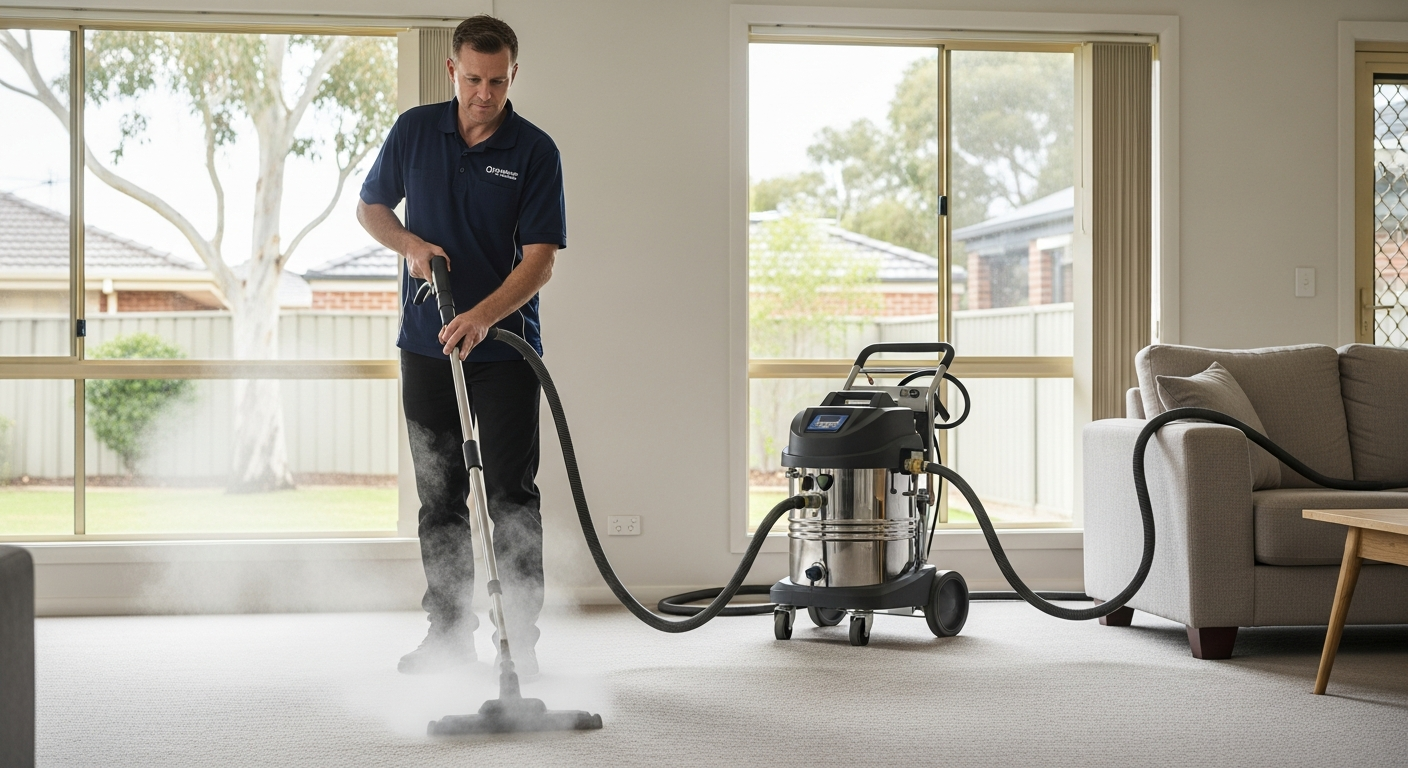 Steam cleaning carpet