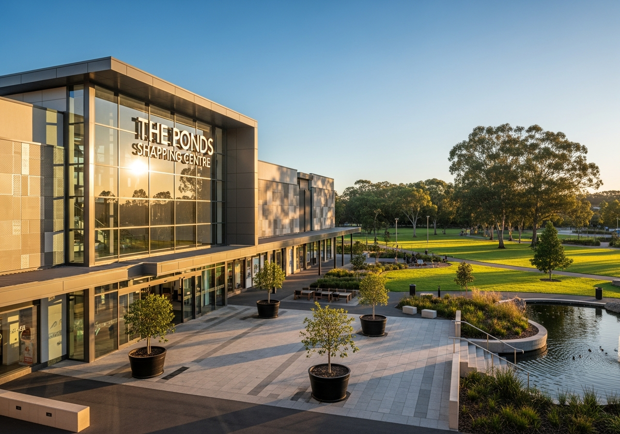 The Ponds Shopping Centre and parklands