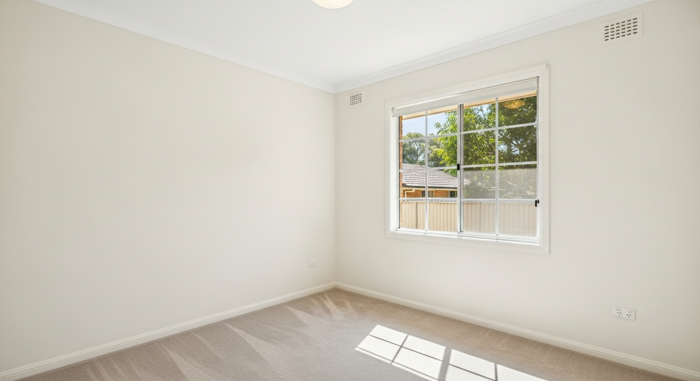 Clean bedroom ready for inspection