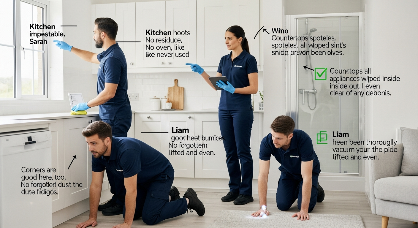 Cleaning team completing end of lease clean