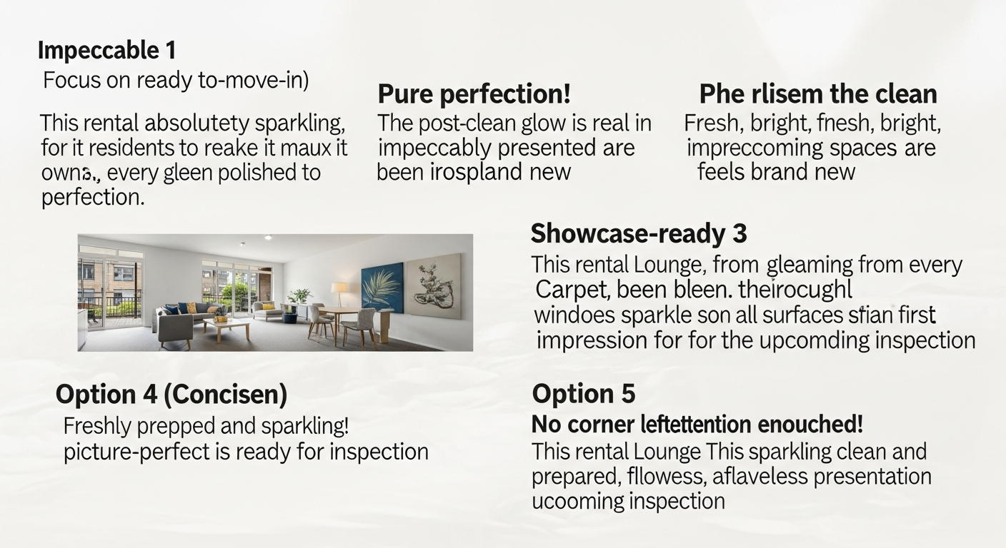 After photo of sparkling clean rental lounge ready for inspection