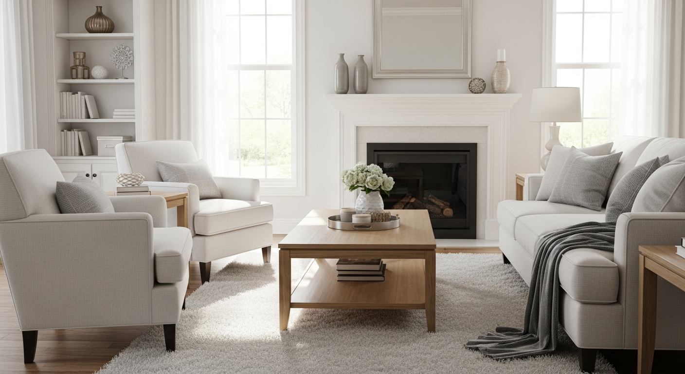 Spotless living room ready for inspection