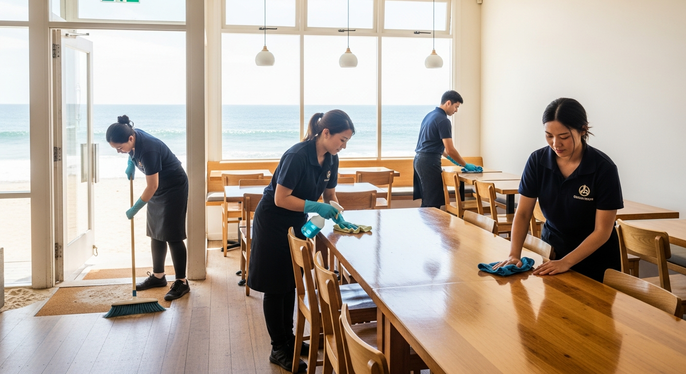 Commercial cleaners in Tamarama cafe