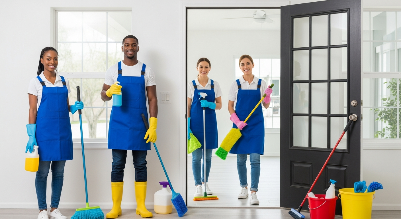 End of lease cleaning team leaving property