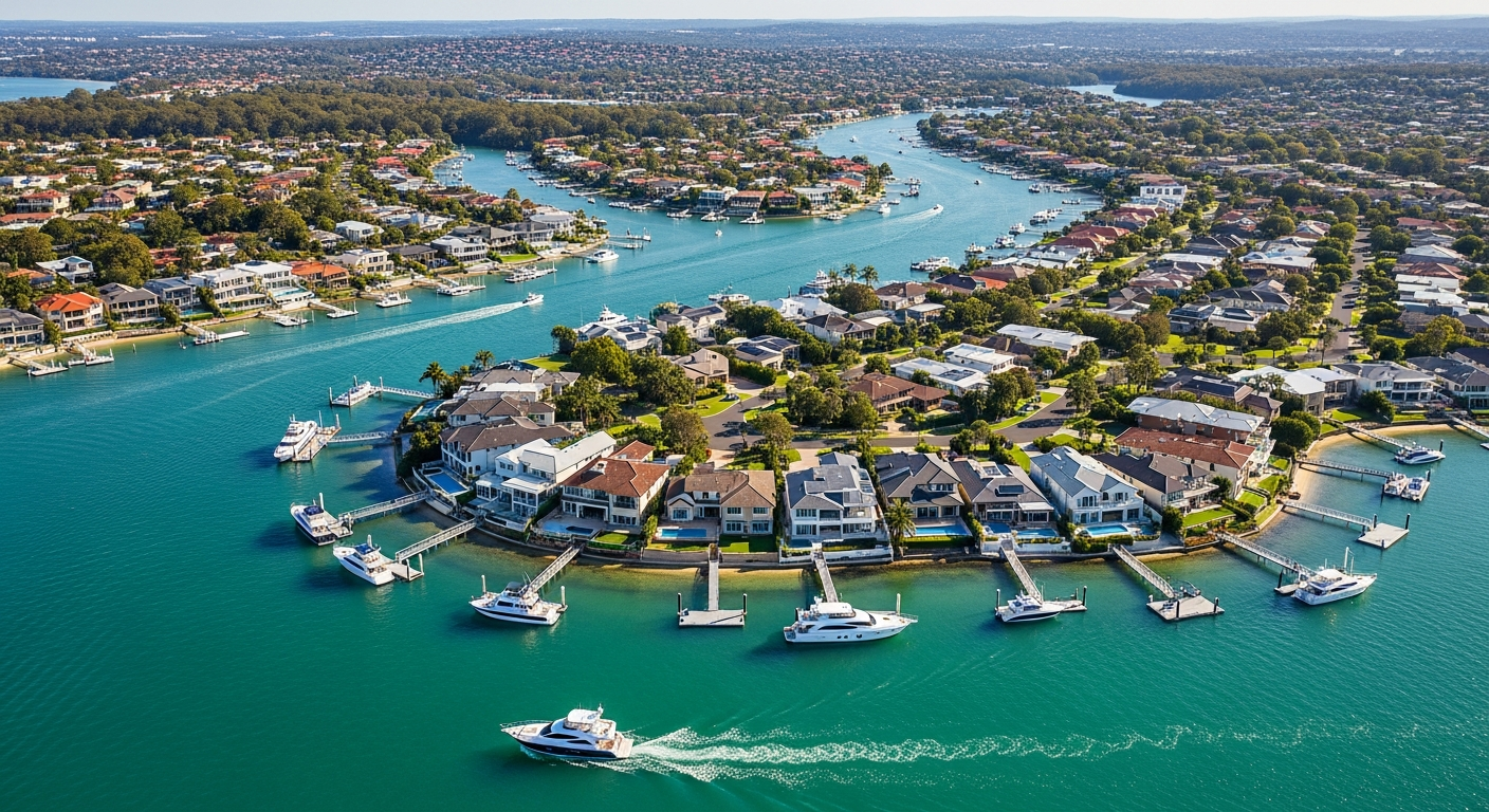 Port Hacking estuary aerial view
