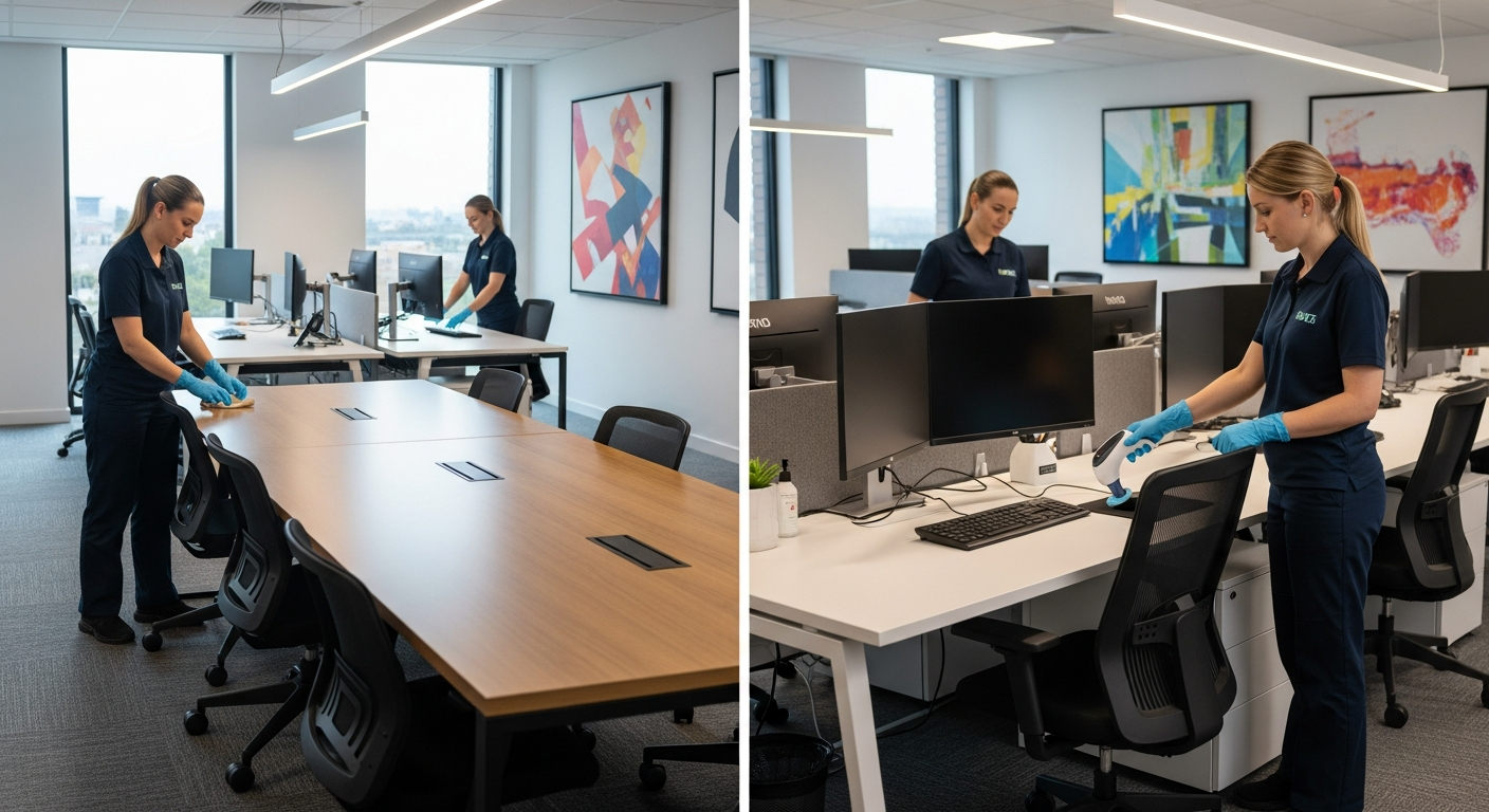 Commercial cleaners in Revesby office
