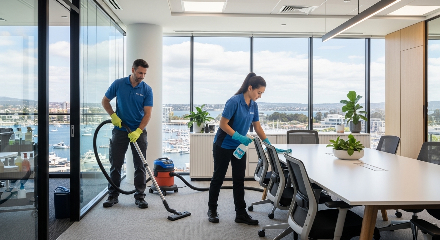 Professional cleaners in Wollongong office