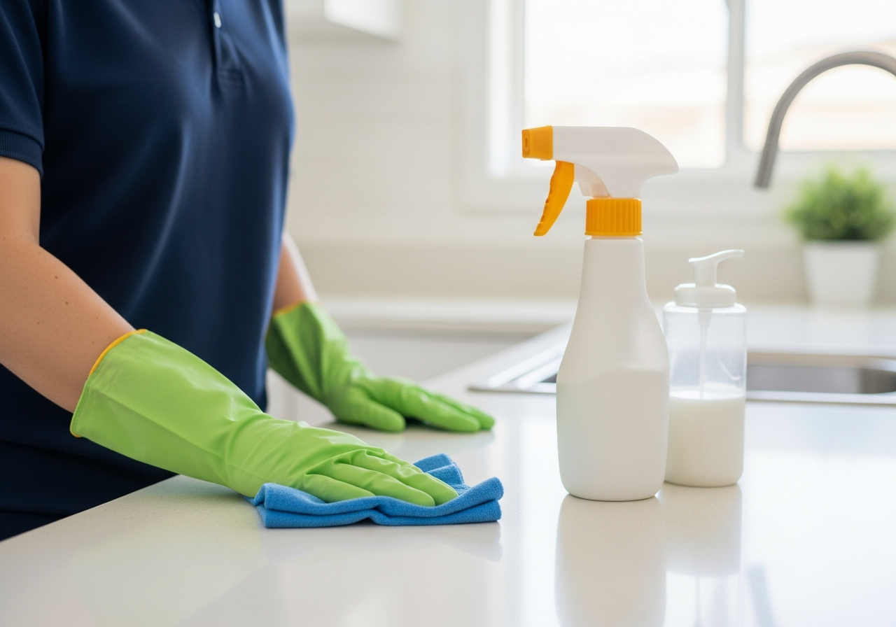 End of lease cleaner in kitchen