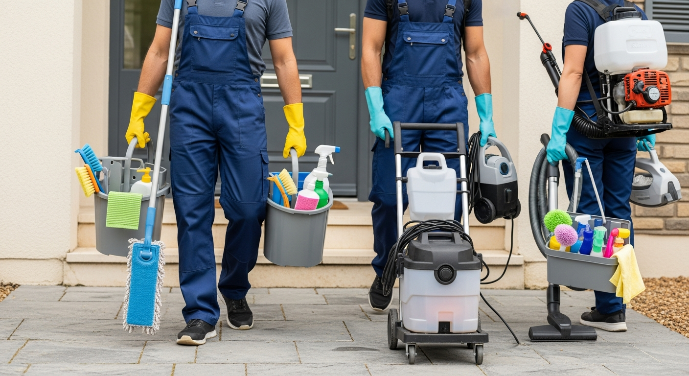 Cleaners entering Lockridge home