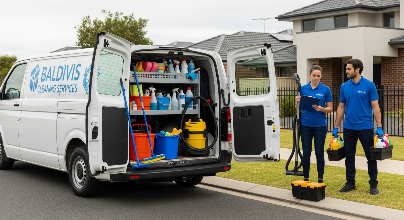 End of lease cleaning crew arriving in Baldivis