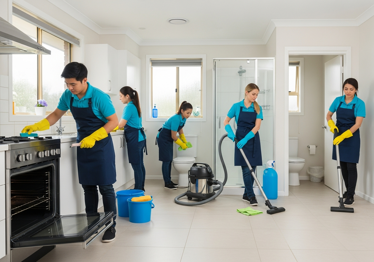 team performing vacate cleaning