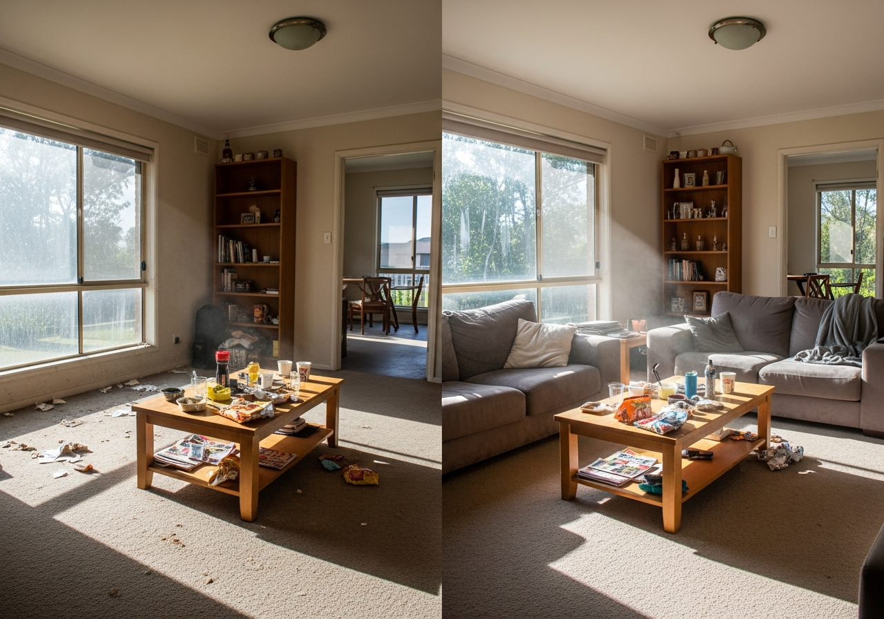 Before and after vacate clean