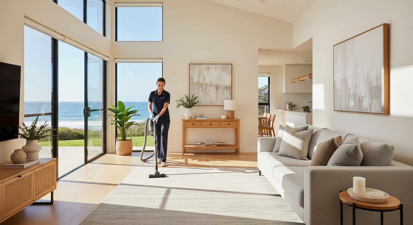 End of lease cleaning living room