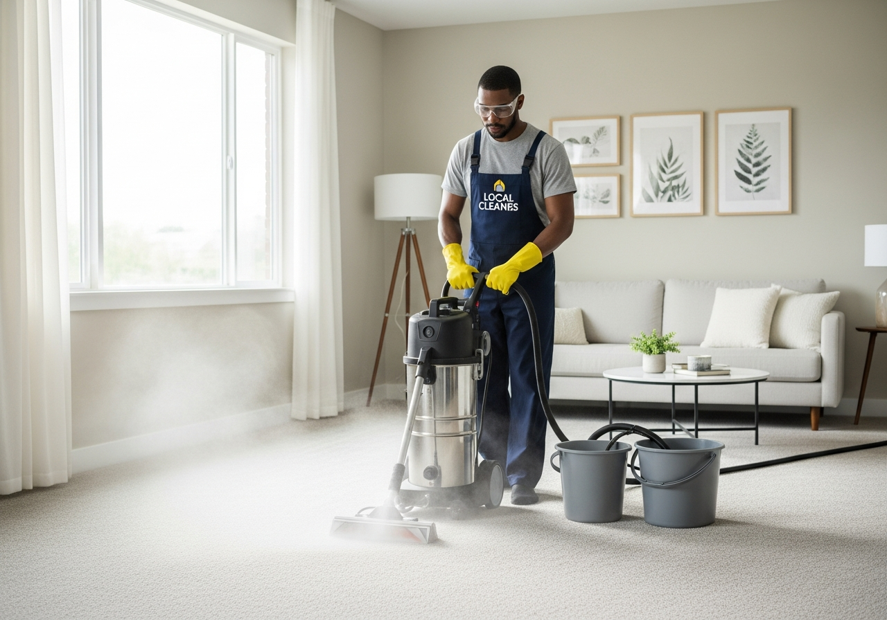 Carpet steam cleaning in rental property