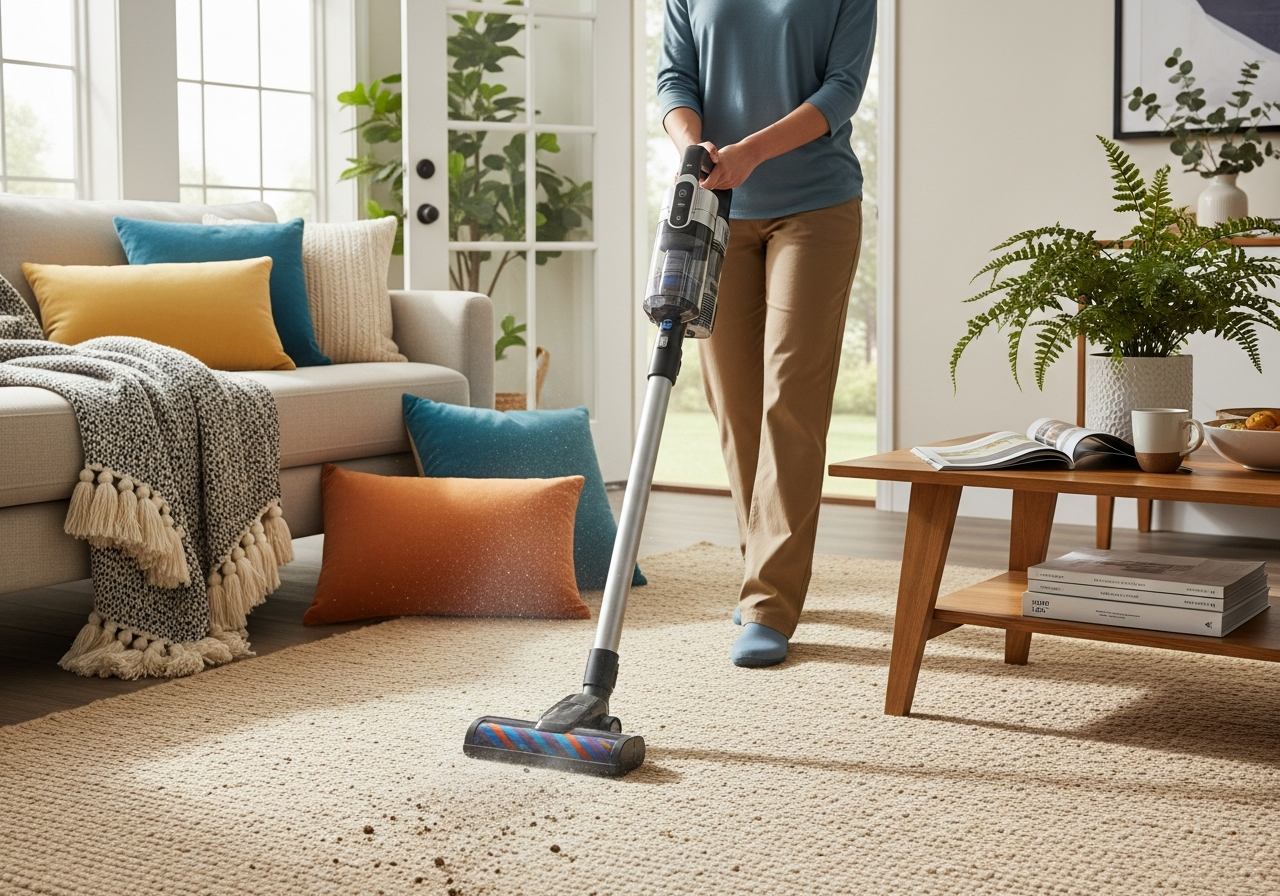 Living room cleaning