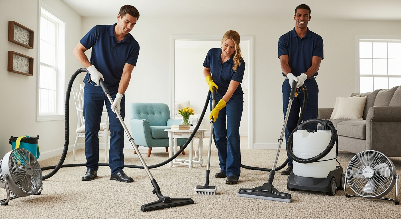 Carpet steam cleaning in rental property