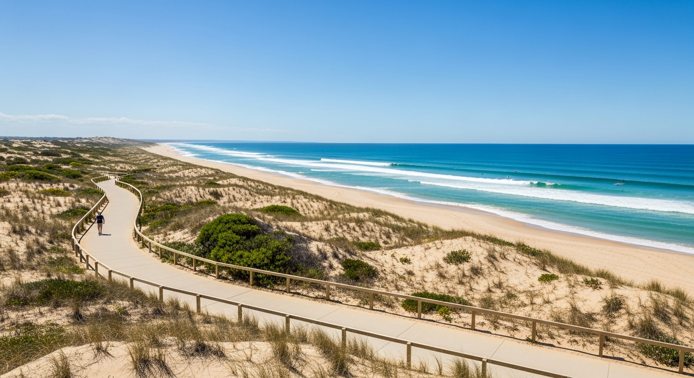 Warnbro beach and coastal walking path