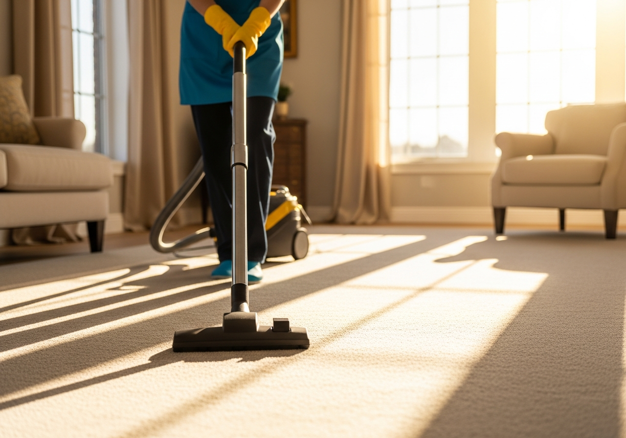 End of lease cleaning in a Carmel living room