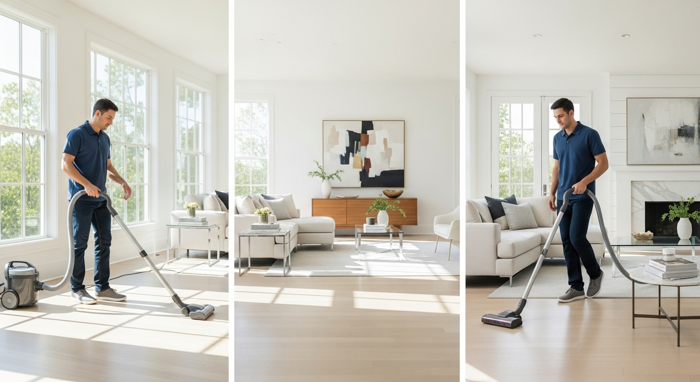 Vacate cleaning living room