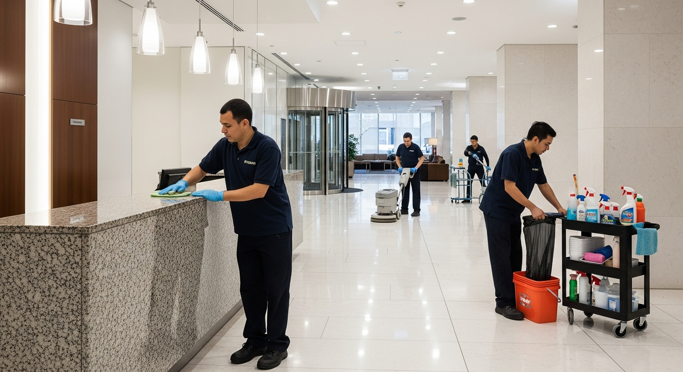 Commercial cleaners in Parramatta office lobby