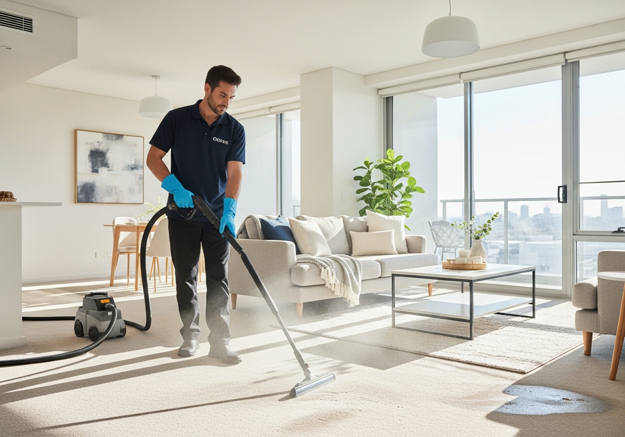 Carpet steam cleaning in Como apartment