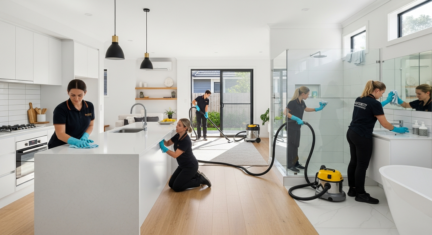 End of lease cleaning in a home