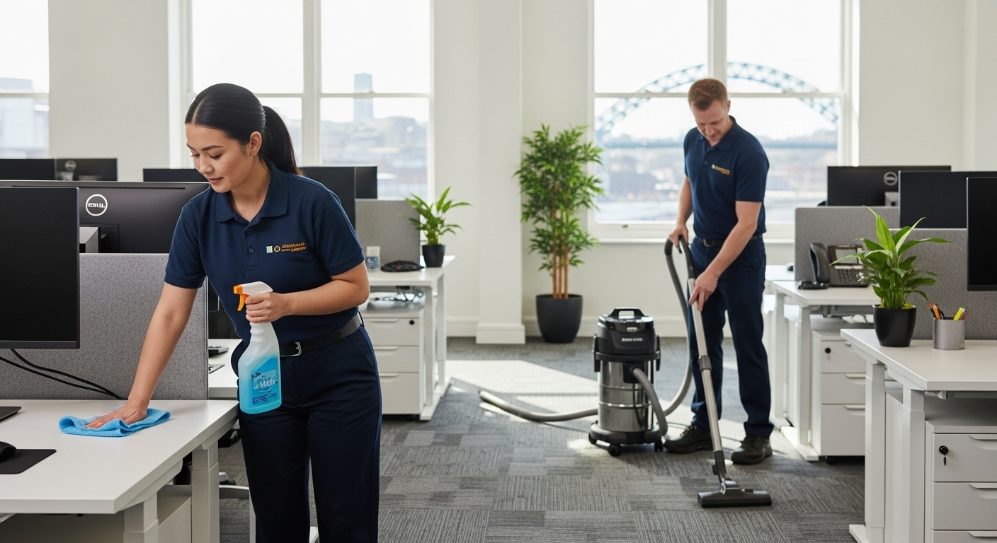 Professional cleaners in Newcastle office