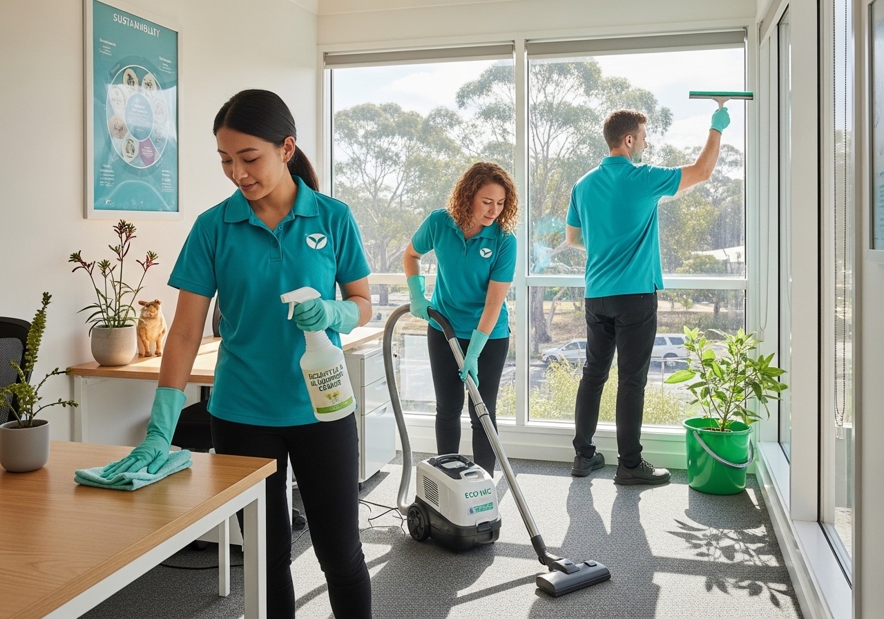 Eco friendly cleaners in an office