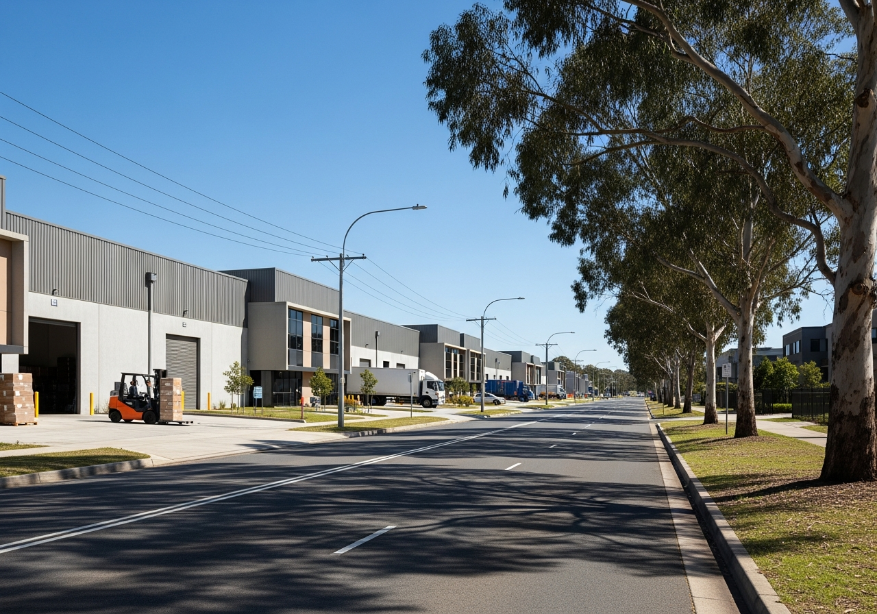 Prestons suburb and industrial areas
