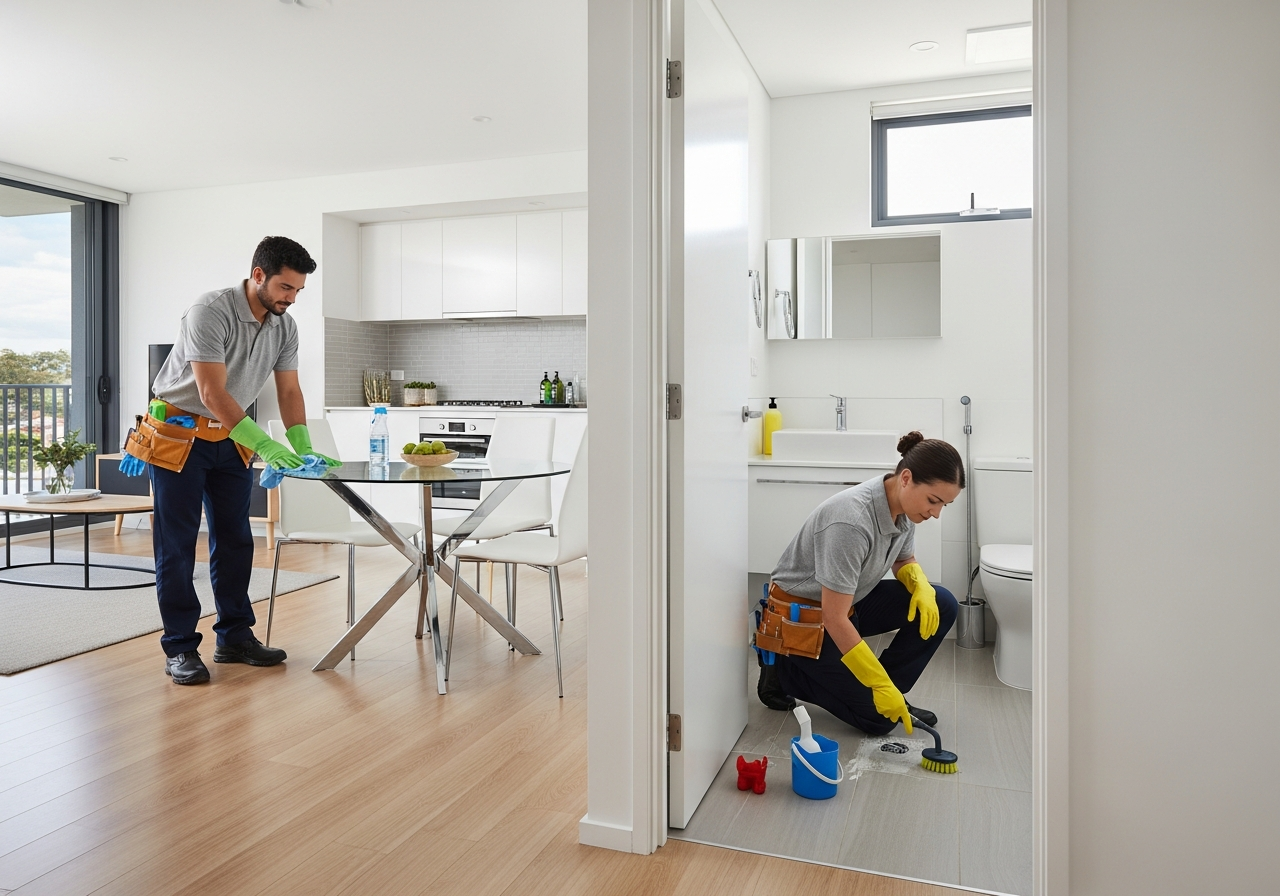 End of lease cleaning team at work