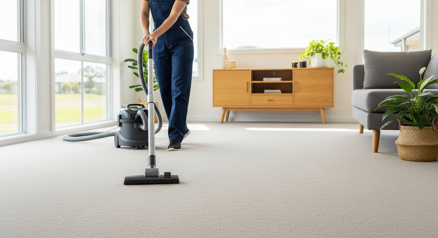 End of lease cleaning team in a living room