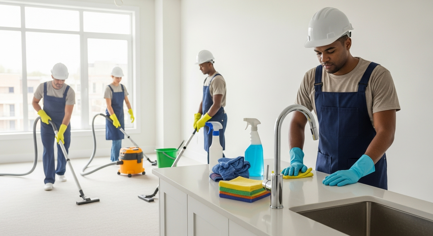 End of lease cleaning crew in action